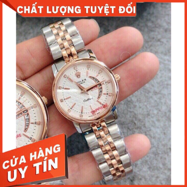 Đồng Hồ Nữ RoLex Sapphire R032 Case 28mm Mặt trăng khuyết Máy Pin Nhật