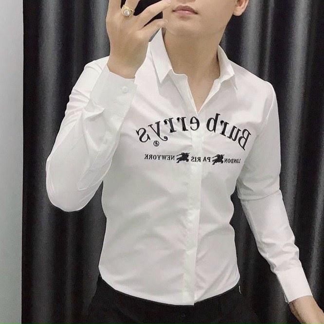 Áo sơ mi nam trắng BURBERRYY dài tay họa tiết in nhiệt vải đẹp mẫu mới nhất cao cấp AHFASHION | BigBuy360 - bigbuy360.vn