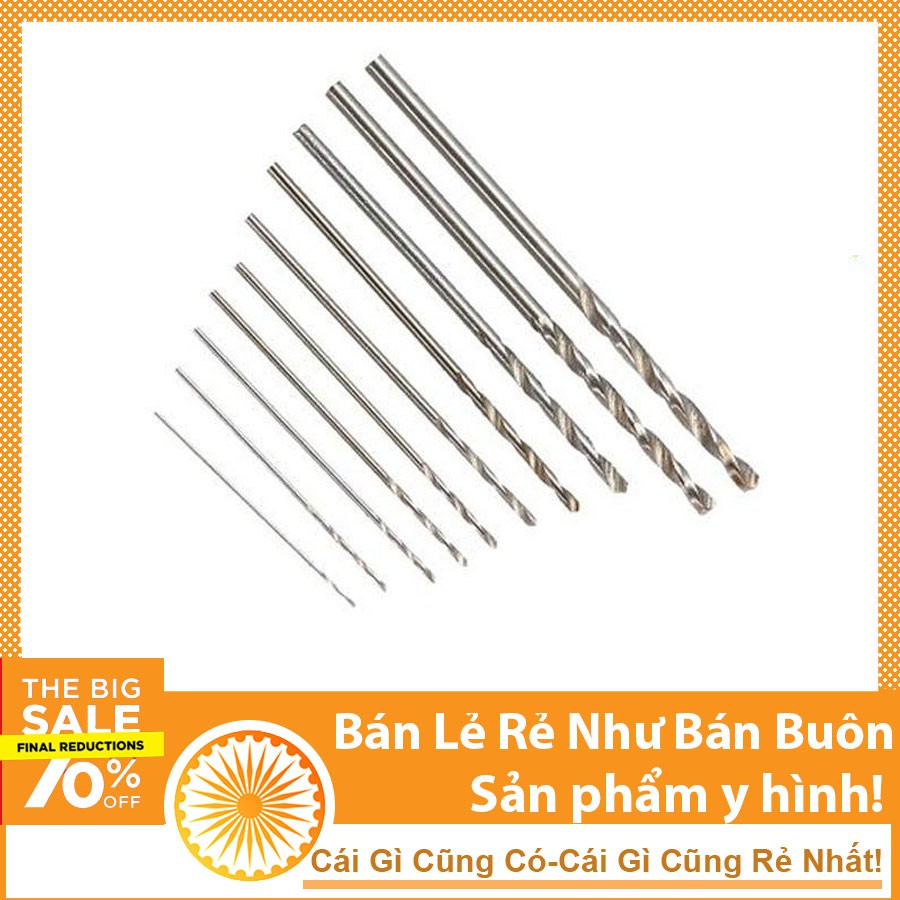 Bộ 11 Mũi Khoan Mini 0.5-0.6-0.7-0.8-0.9-1.0-1.2-1.5-2.0-3.0-5.0mm