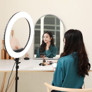 Đèn livestream 36cm hỗ trợ ánh sáng chụp ảnh, make up trang điểm, 3 chế độ sáng,đầy đủ phụ kiện
