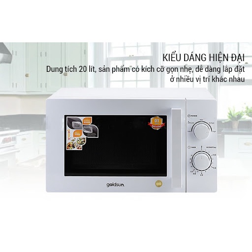 Lò vi sóng điện tử Goldsun CK2402 20L và Lò vi sóng cơ Goldsun CK1105 20L tay cầm - Công suất 700W - Bảo hành 12 tháng