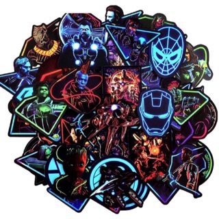 10-50 hình sticker marvel led neon decal ( random hình )