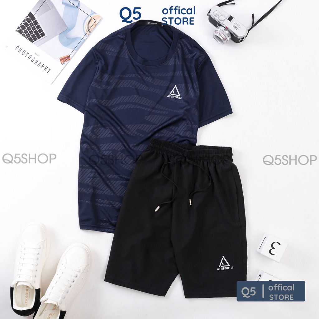 Bộ thể thao nam cao cấp Q5, bộ quần áo nam mặc nhà chất thun lạnh co dãn thấm hút mồ hôi
