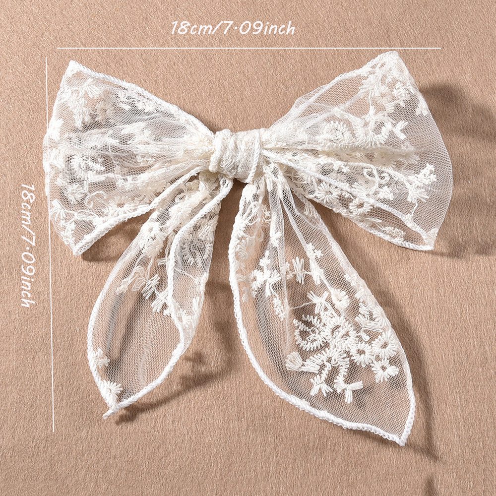 Kẹp Tóc Đính Nơ Ren Thời Trang Cho Nữ