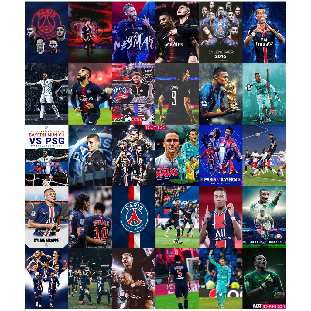Combo Set 50 tờ Decal dán tường đội bóng PSG