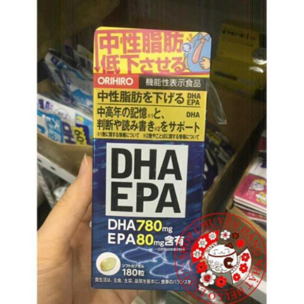 [Mã SR14MAY5 giảm 20K đơn 50K] Viên uống EPA DHA bổ não Orihiro Nhật Bản loại 180 viên shopnhatlulu