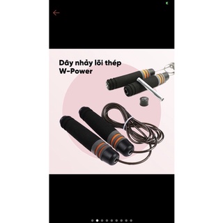 Dây nhảy, dây nhảy thể lực, dây nhảy W Power, dây nhảy thể dục lõi thép kèm tạ siêu bền