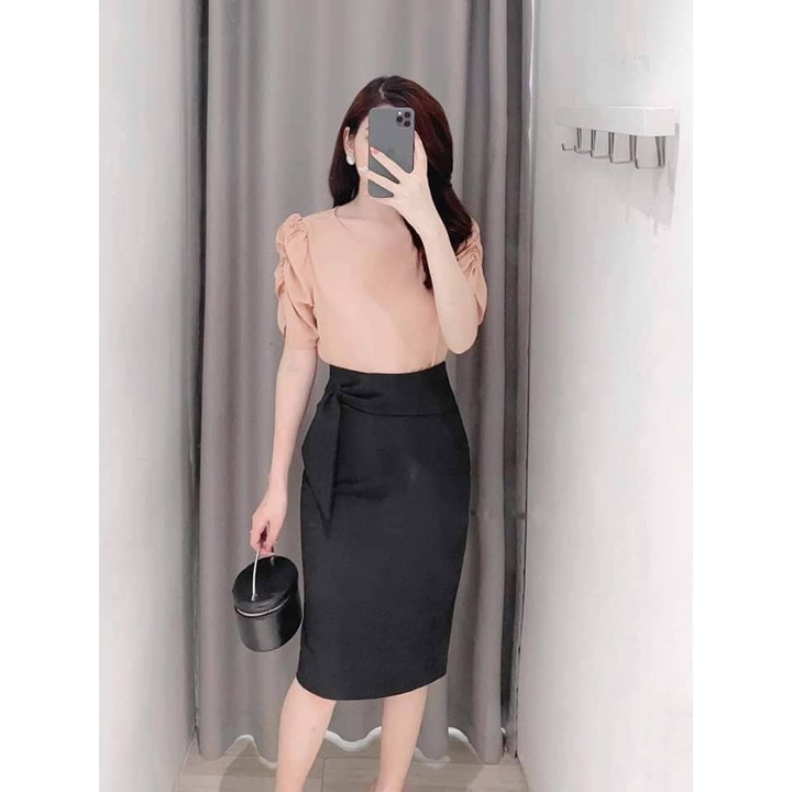 chân váy bút chì co dãn, chân váy dáng ngắn