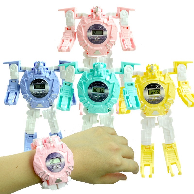 Đồ chơi trẻ em, đồng hồ lắp ráp biến hình robot sáng tạo (Tặng thước đo chiều cao khi mua hàng)