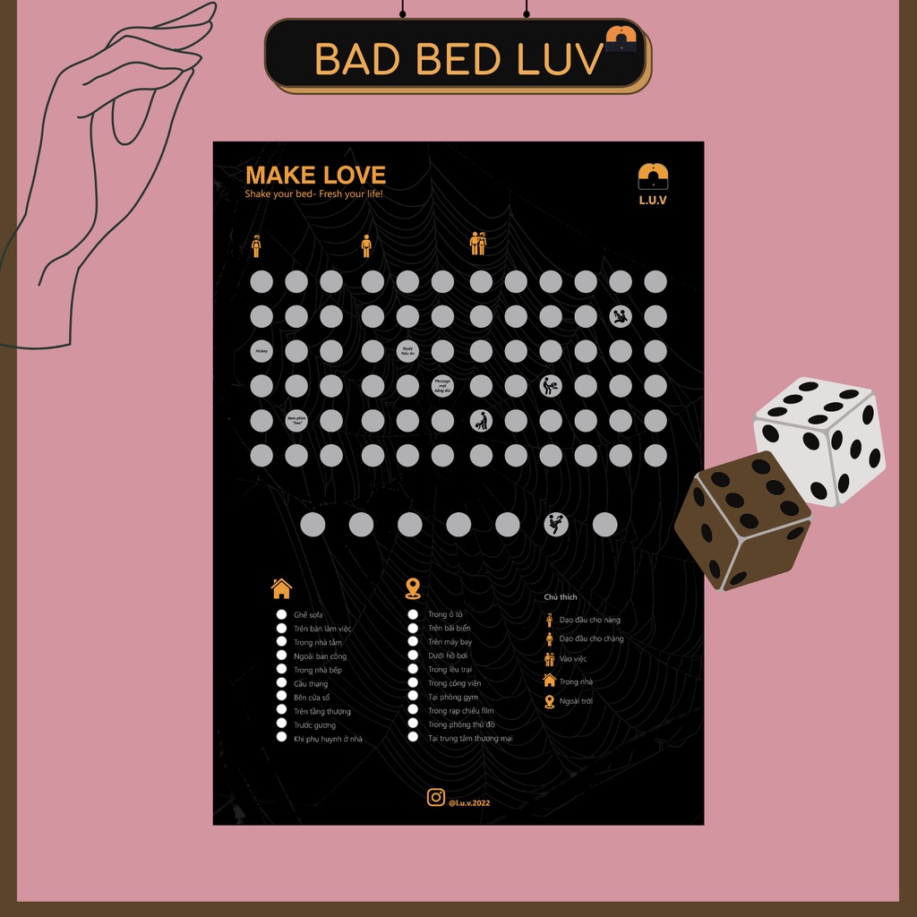 [Che Tên] Make Love, BAD BED Game 18 Trò chơi dành cho các cặp đôi nâng tầm cảm xúc cuộc yêu hót nhất Board Game