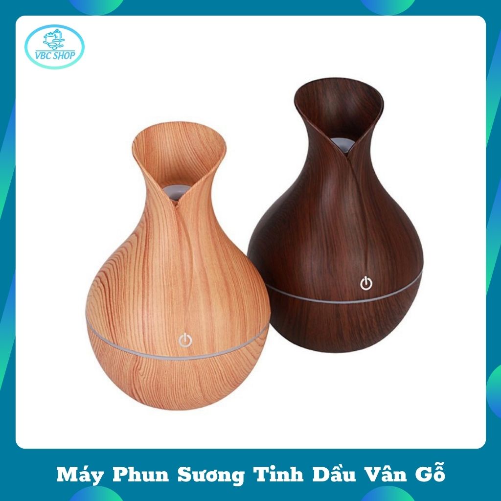 Máy Phun Sương Mini Tạo Ẩm Vân Gỗ Cổ Cao KHỬ KHUẨN, Máy Khuếch Tán Tinh Dầu Cổ Cao Tạo Ẩm Mini