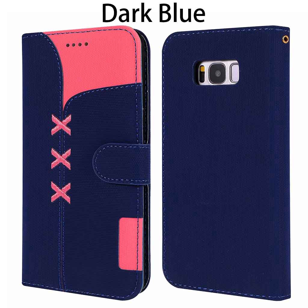 Samsung Galaxy S8 S8+ S9 S9+ S10 S10+ Plus Cover Flip Embroidery PU Leather Wallet Stand Phone Case