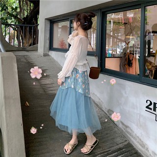 [ORDER] Đầm hoa tiểu thư hai dây phối voan mỏng nhẹ