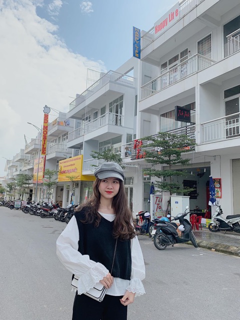 Set áo gile tay xinh