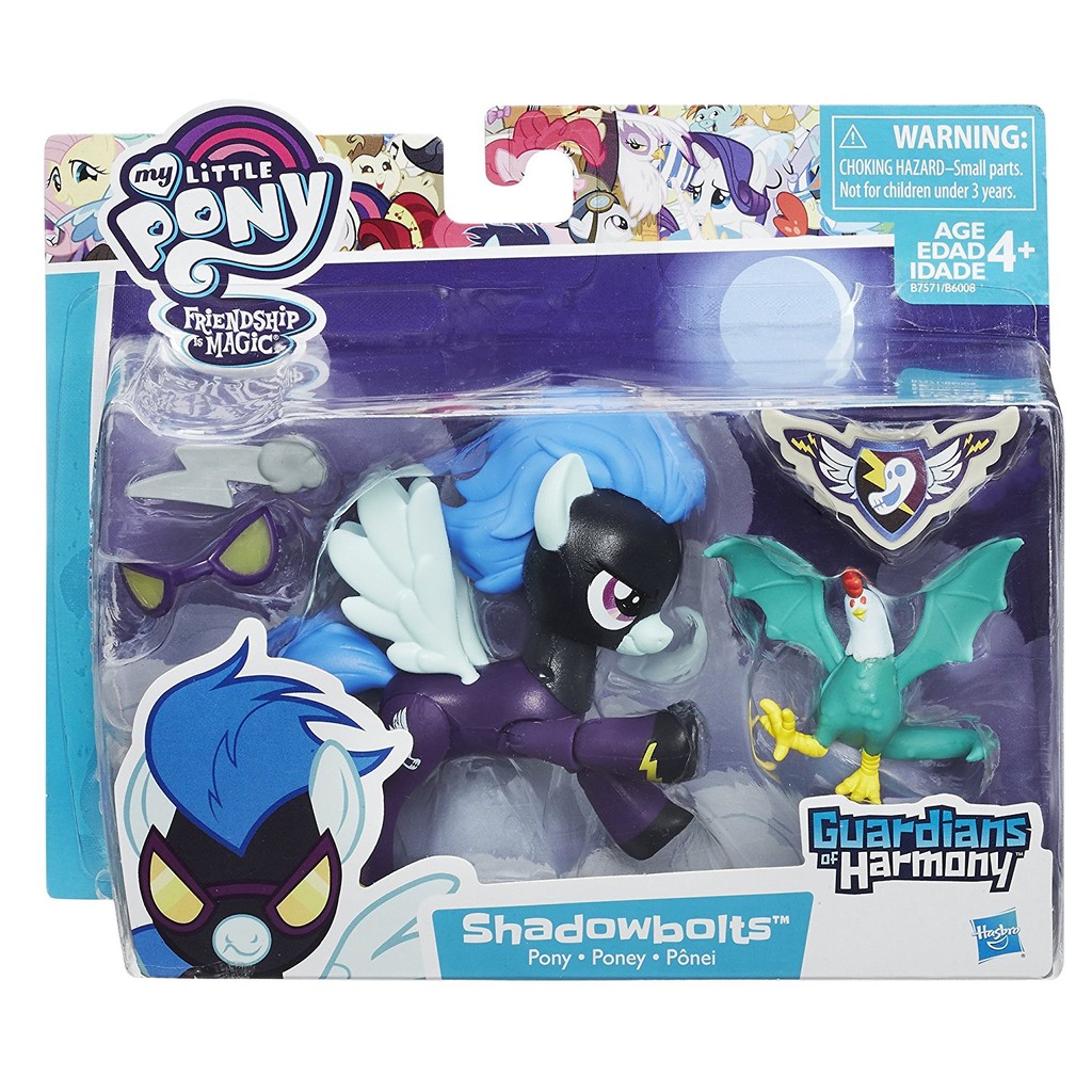 Hình chú ngựa Tia Chớp My Little Pony Guardians of Harmony Shadowbolts Pony and Cockatrice Figures (Mỹ)