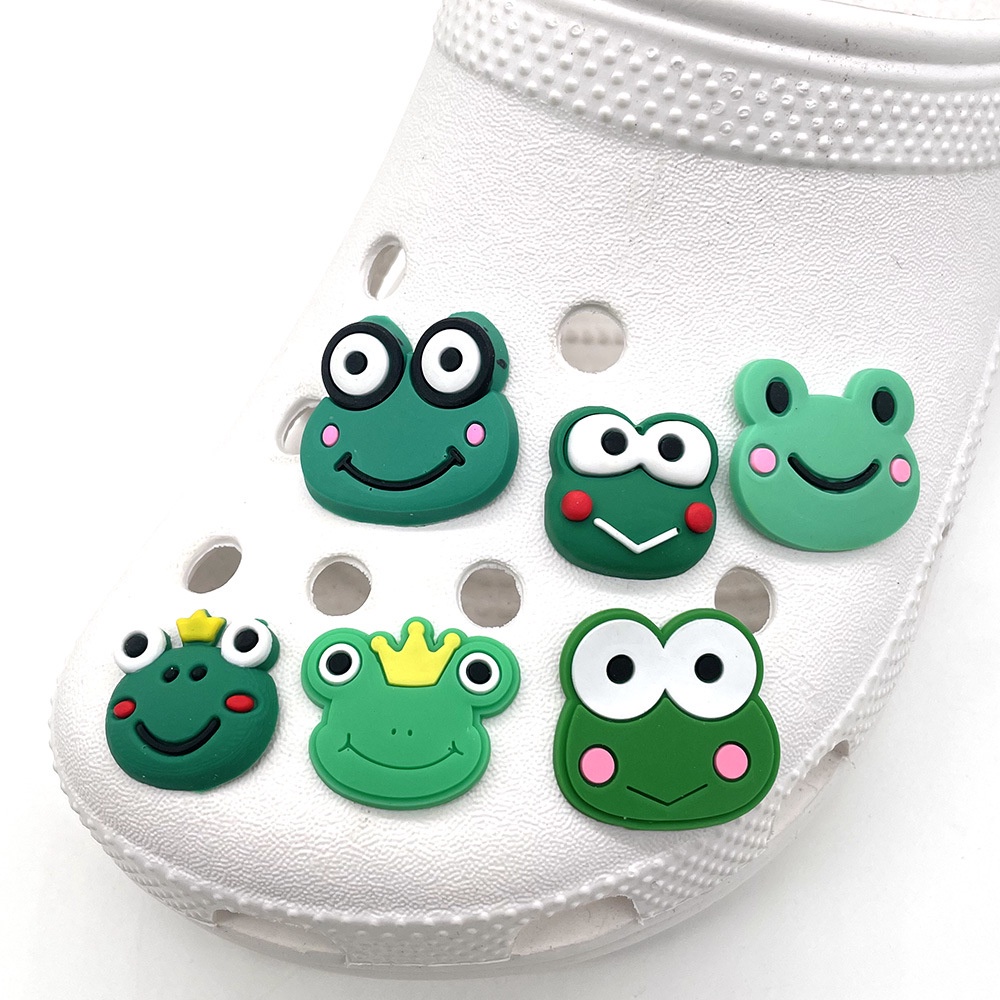 Giày Crocs Jibbitz Luo Chi Có Khóa Cài Hình Chú Ếch/Hoa/Khỉ Hoạt Hình Đi Biển Cho Trẻ Em