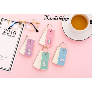 Flashcard Unicorn (Loại Nhỏ- Còn Hồng, Xanh Lá)