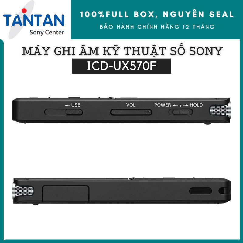 Máy Ghi Âm Kỹ Thuật Số USB Sony ICD-UX570F | 4GB - Khe cắm micro SD  - Màn hình OLED - Pin: 22h - MP3/LPCM