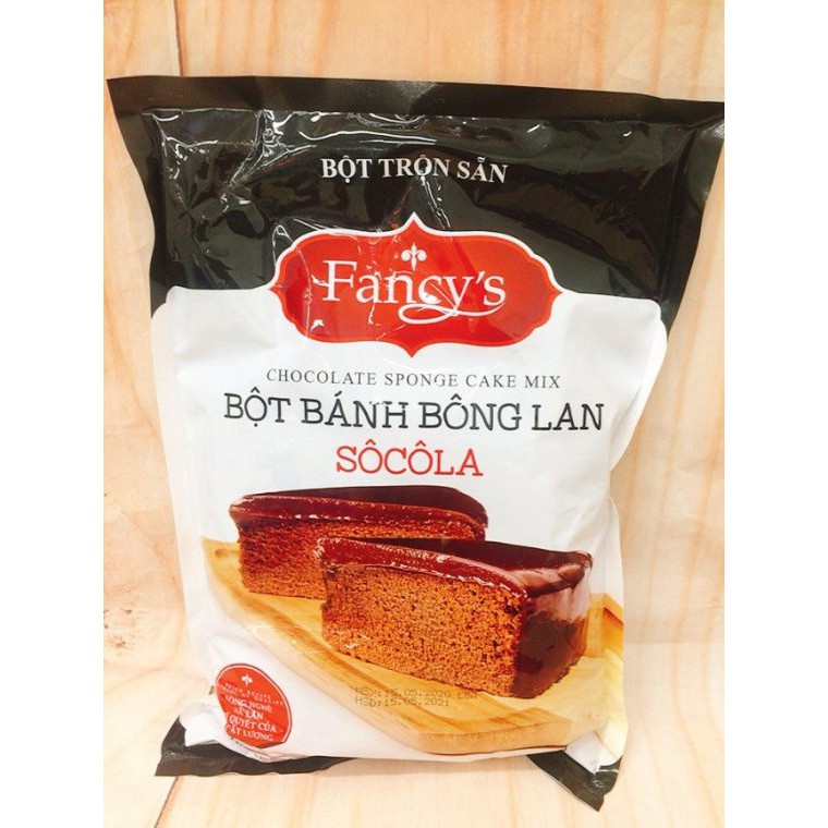 Bột Trộn Sẵn làm bánh Bông Lan Sôcôla túi 1Kg Fancy's