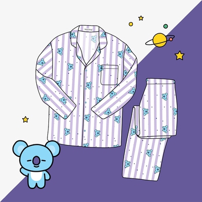 Bộ đồ ngủ hoạ tiết BT21 dành cho người hâm mộ nhóm nhạc KPOP BTS