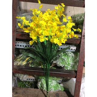 10 Cành hoa Lan vũ nữ vải lụa cao 65cm