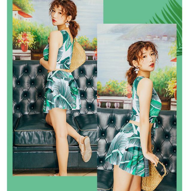 Set bộ bơi áo tắm bikini 2 món hoa văn nổi bật