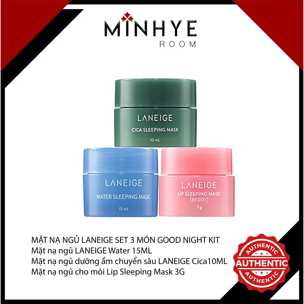 Mặt Nạ Ngủ Laneige Set 3 Món Good Night Kit Mini