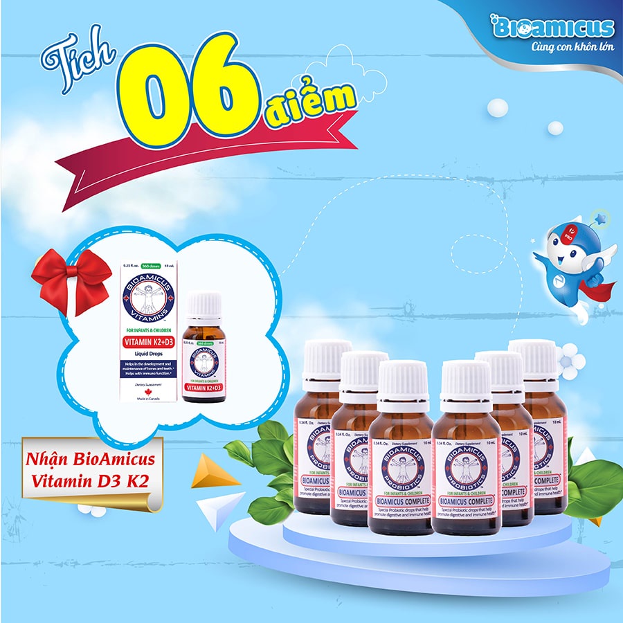 Men vi sinh Bioamicus Complete Siro Tăng đề kháng Men tiêu hoá cho bé hộp 10ml