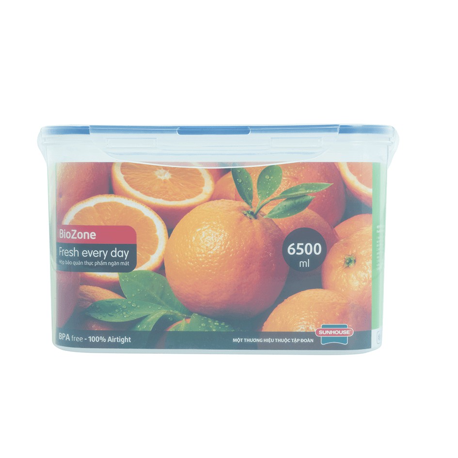 Hộp bảo quản thực phẩm ngăn mát Sunhouse BioZone KB-CO6500P, Dung tích 6500ml