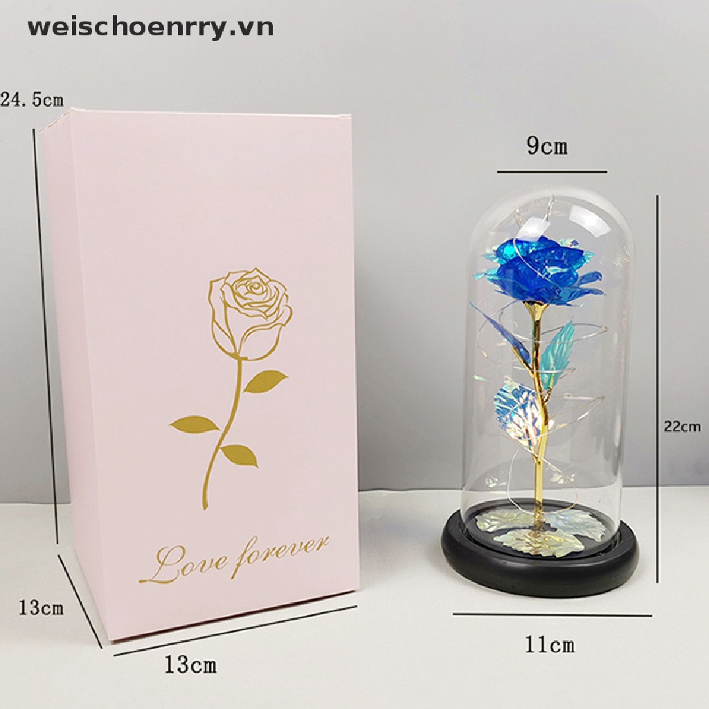 Hoa Hồng Bằng Thủy Tinh Có Đèn LED Dùng Làm Quà Tặng Độc Đáo
