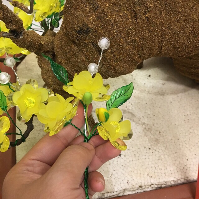 100grm lá xanh nguyên liệu cây mai pha lê tài lộc cành vàng lá ngọc phk shop