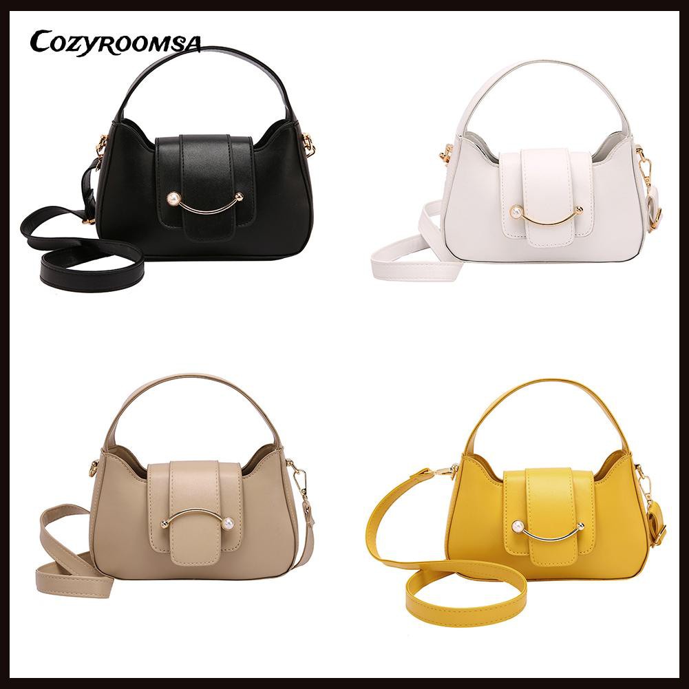 Fashion Women PU Leather Pure Color Small Shoulder Bag Top-handle Handbags