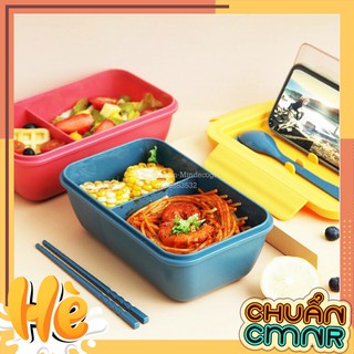 HỘP CƠM - Hộp cơm trưa văn phòng 3 ngăn  kèm đũa thìa hàng đẹp