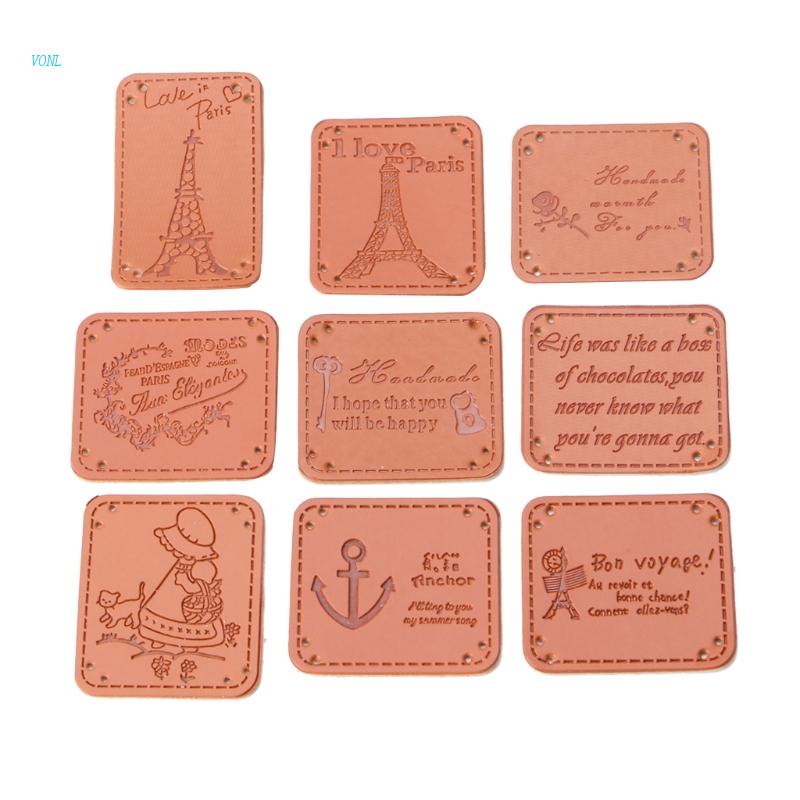 Set 9 Miếng Dán Ủi Quần Áo Bằng Da Thêu Họa Tiết Độc Đáo Thời Trang