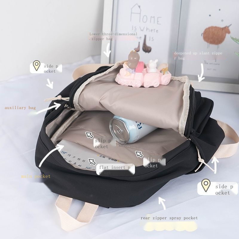 Ba Lô Nylon Siêu Nhẹ Nhỏ Chống Thấm Nước Phong Cách Nhật Bản Cho Nữ