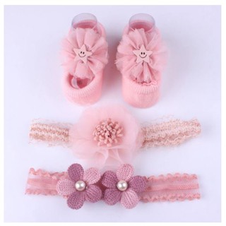 Set 2 băng đô kèm tất cho bé