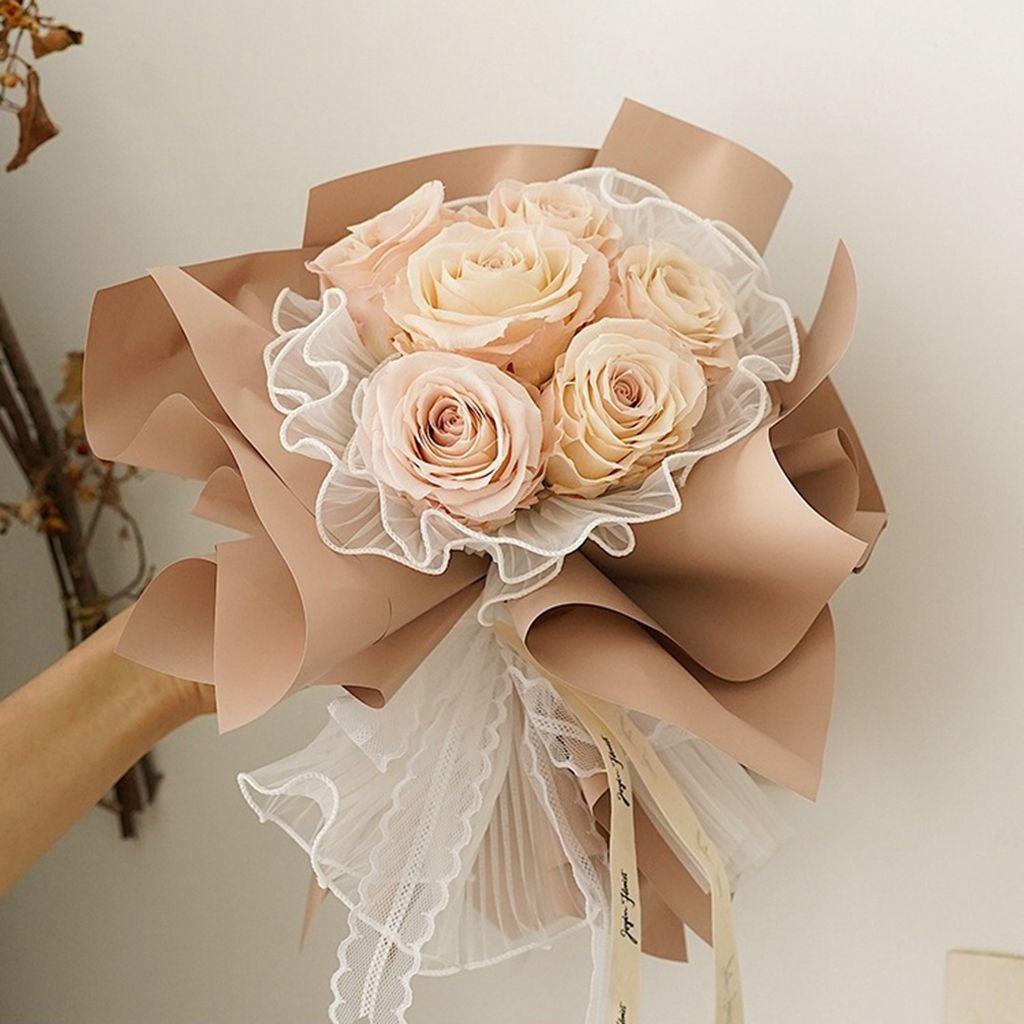 Bó Hoa Xếp Li Chất Liệu Mềm Mại Dùng Làm Quà Tặng Valentine DIY|Phụ Kiện Trang Trí Đám Cưới Xinh Xắn Chất Lượng