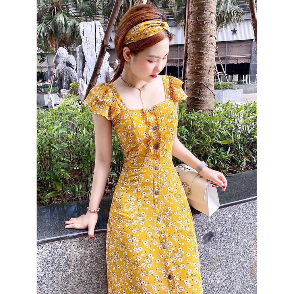 Đầm Voan Hoa Cánh Tiên Xếp Bèo Kèm Băng Đô - Thời Trang Dressery Store