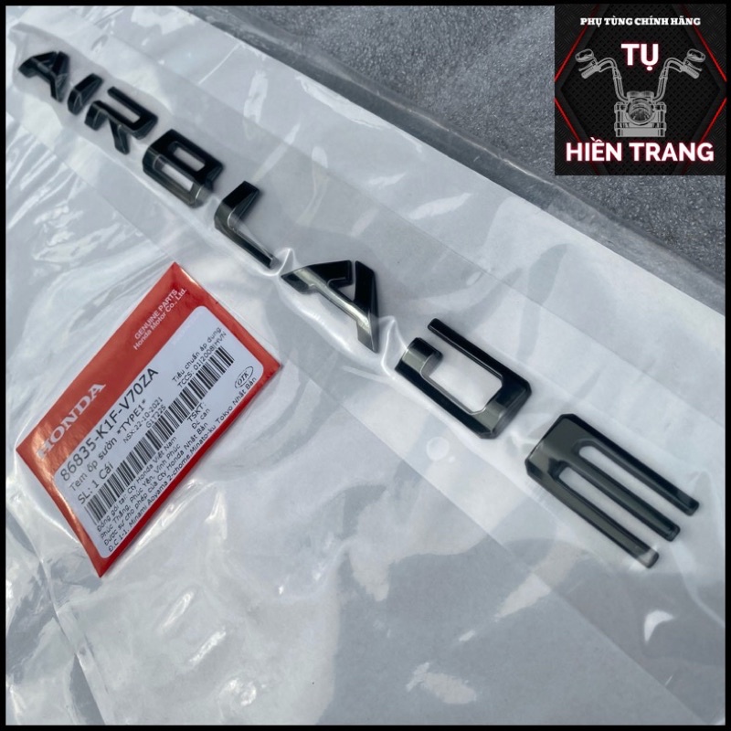 TEM LOGO ỐP SƯỜN AIRBLADE NỔI 3D MÀU ĐEN ZIN AIRBLADE GIỚI HẠN 2021 CHÍNH HÃNG HONDA