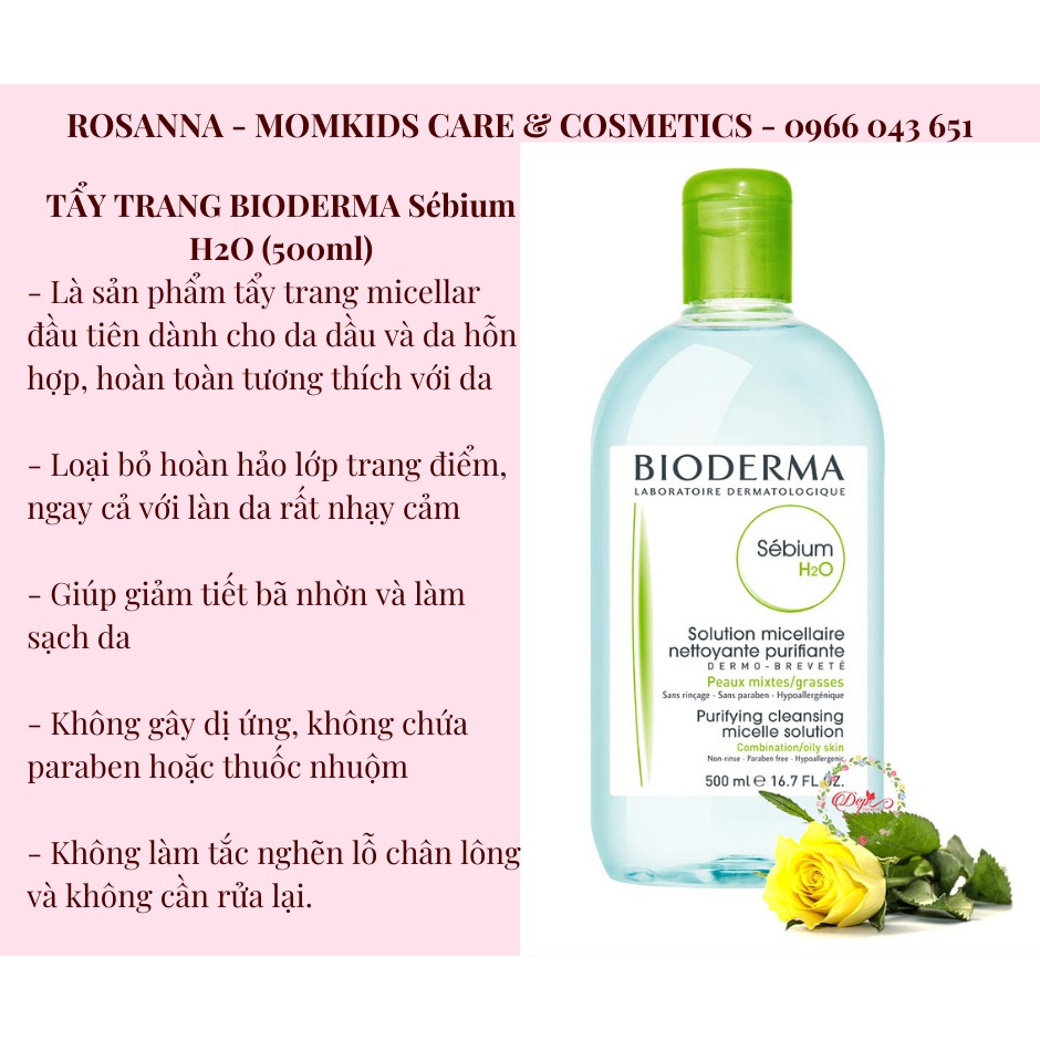 [Chính hãng] TẨY TRANG QUỐC DÂN BIODERMA XANH DƯƠNG - dùng cho da dầu và da nhạy cảm (500ml)