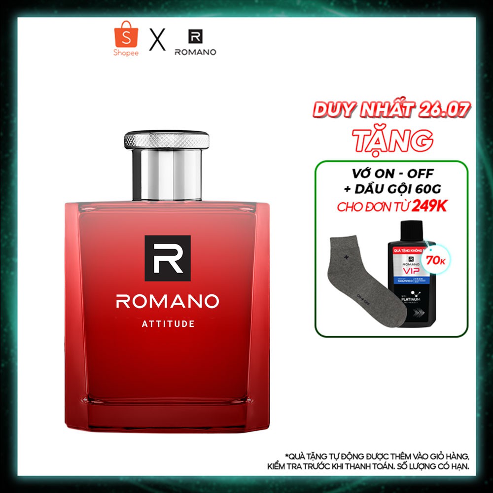 [Mã FMCGMALL giảm 8% đơn 250K] Nước hoa Romano 50ml Attitude