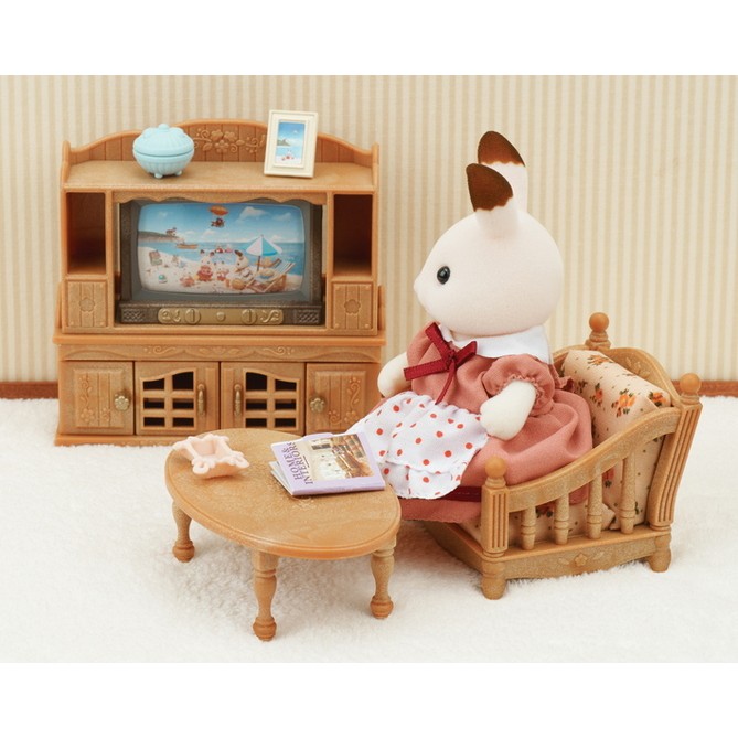 Sylvanian Families Calico Critters Bộ Phòng Khách Tiện Nghi Comfy Living Room Set