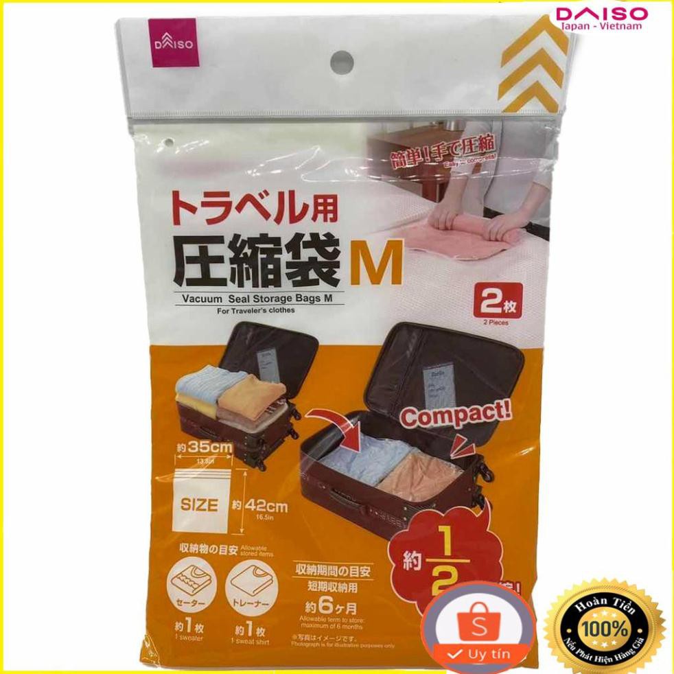 ( DAISO JAPAN) Túi lưu trữ hút chân không du lịch cỡ M 2 cái