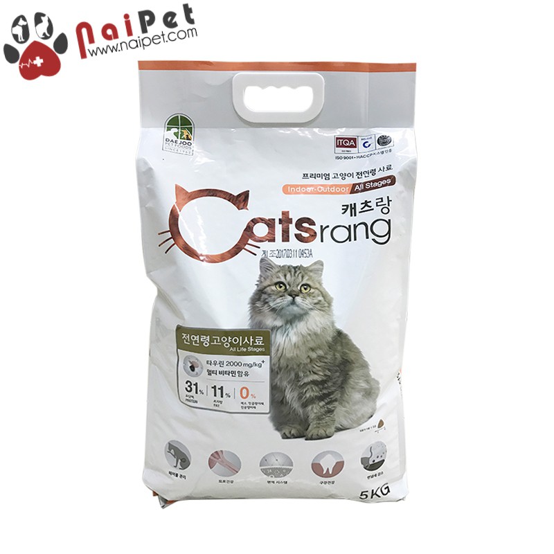 Thức ăn Hạt Cho Mèo Mọi Lứa Tuổi Catsrang Hàn Quốc 5kg