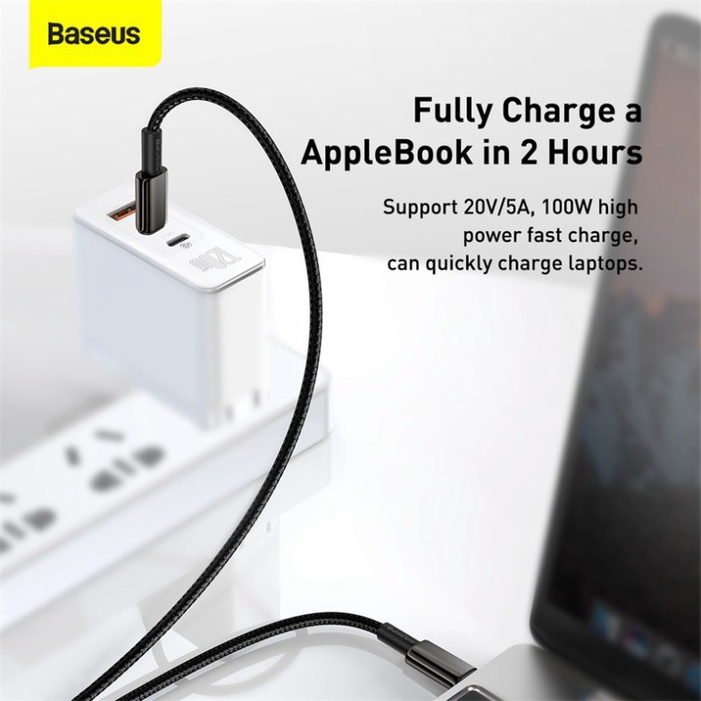 Dây cáp sạc nhanh Baseus cho Xiaomi Redmi Note 8 MacBook iPad Pro đầu USB C sang USB Type C tốc độ nhanh 4.0 PD 100W #5