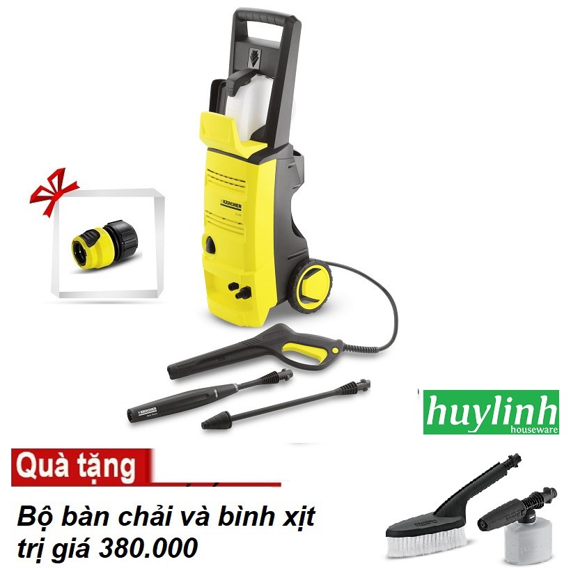 Máy phun xịt rửa xe cao áp Karcher K3 450 *KAP - Bộ bàn chải và đầu phun hóa chất CarKit + PS20