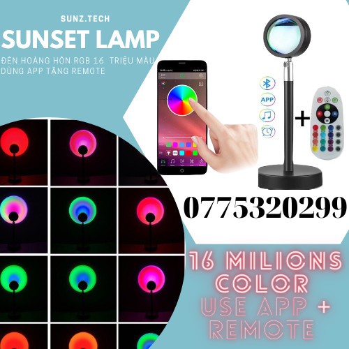 Đèn hoàng hôn 16 TRIỆU MÀU APP đèn led tiktok ,sunset,chụp ảnh sống ảo quay video livestream siêu hót