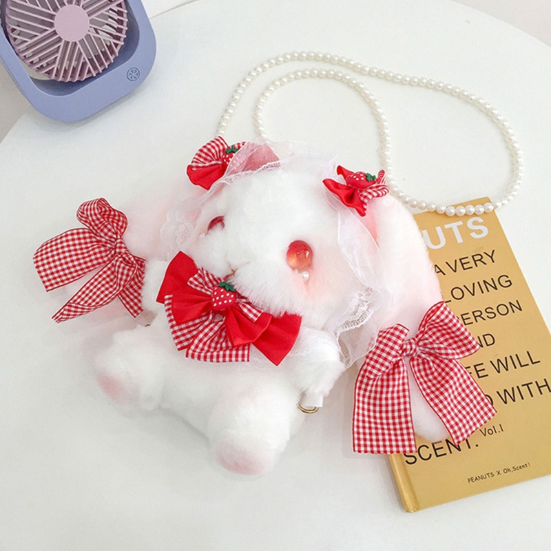 Túi Đeo Chéo Hình Thỏ Bông Dễ Thương Cho Nữ