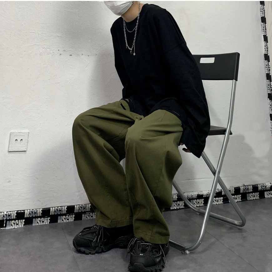 Quần KaKi Nam Nữ Co Giãn Ống Rộng Dáng Công Sở Thiết Kế Lưng Thun Dáng 4 Màu Đen Kem Xám Xanh Rêu - TÂM SHOP