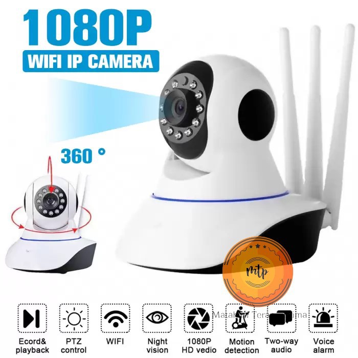 Camera An Ninh Cctv Wifi Baby Cam Q5 3 Antenna Yyp2p Ptz 1080hd 2mp - Ip